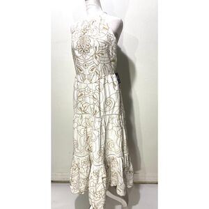 Express maxi broom dress lagering embroidered floral boho romantic women's S New